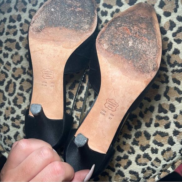 Black Rhinestone Pointy Toe Heels - Picture 4 of 5